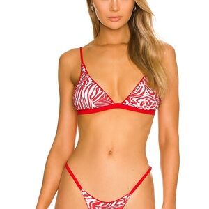 MAAJI - Reversible Red Camellia Bikini Top - S/MD